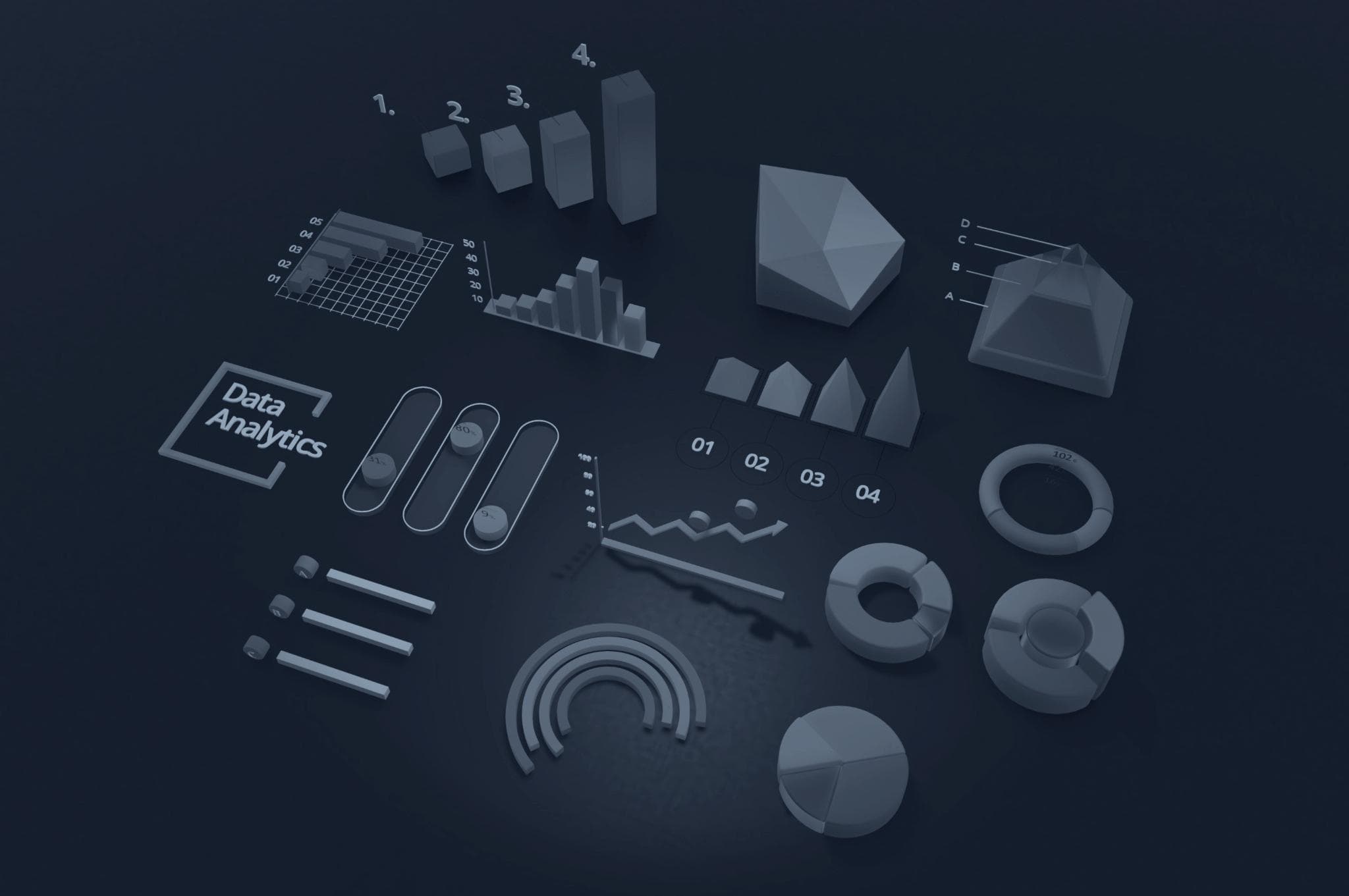 Dark high-tech analytics dashboard interface